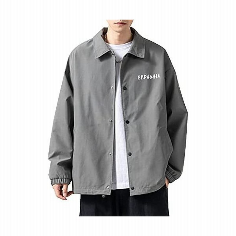 ジャケット メンズ オシャレ カジュアル ジャンパー ストリート ゆったり 英字 立ち襟 長袖 春秋 アウター トップス 通販 Lineポイント最大get Lineショッピング