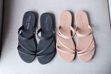 細帶平底涼拖鞋台灣現貨 韓版春夏平底拖鞋 細線條涼拖鞋