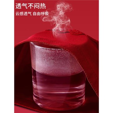 俞兆林媽媽本命年紅色純棉內褲女抗菌加肥加大碼中老年高腰短褲衩