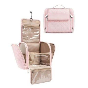 亞馬遜新款洗漱包旅行化妝包帶掛鉤化妝包大容量防水洗漱包收納盒