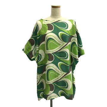 JUNYA WATANABE COMME des GARCONS  2010春夏系列 | 絲棉混紡印花洋裝 | M碼 | 綠色 | 女裝