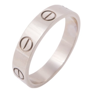 Cartier 卡地亞 18K白金 Love 戒指 50 【二手名牌BRAND OFF】