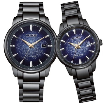 CITIZEN星辰 PAIR 銀河宙光 限定款 光動能情侶對錶 (BM7595-89M / EW2595-81M)