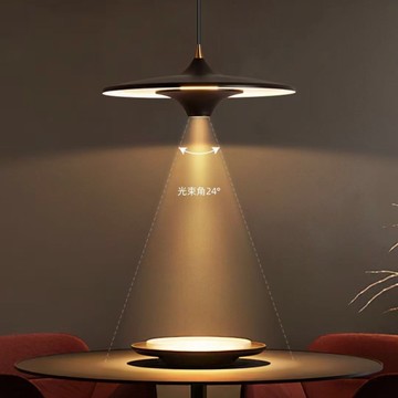 免運 單頭餐廳吊燈 北歐餐廳吊燈商用led燈芯吧臺餐桌家用現代簡約創意餐飲飛碟吊燈