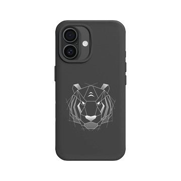 iPhone 16 SolidX 黑 - Animal Silhouette / 動物剪影 - 幾何-動物系列/虎