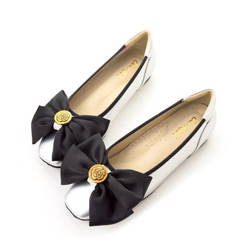 小香千金風大蝴蝶結方頭娃娃鞋 銀  FF13-9SR