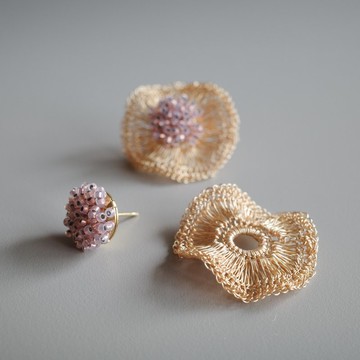 2way Orbit Glass Beads　 Gold color