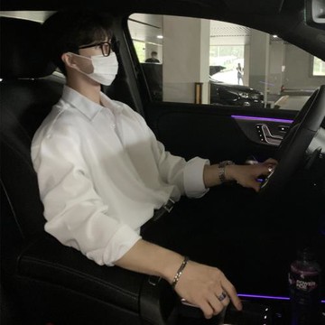 惡棍那不勒斯襯衫男長袖韓版設計感帥氣很仙的襯衣休閑痞帥打底衫