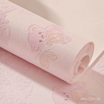 🔥臺灣出貨🍎加厚墻紙溫馨自粘少女心防水防潮貼紙溫馨男女孩兒童房裝飾壁紙