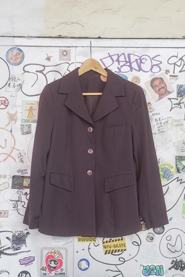 純情百貨行 Vintage 古著 古著外套  西裝外套 咖紫西裝外套 SU05