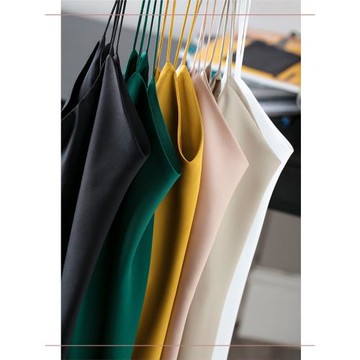 面料 質感好！JPOO簡璞氣質緞面醋酯純色吊帶內搭打底衫背心女夏