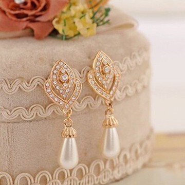 純銀耳環 鍍18K金珍珠耳飾-韓版時尚典雅流行情人節生日禮物女飾品73ji180【獨家進口】【米蘭精品】