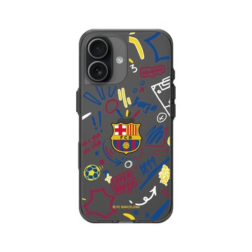 iPhone 17 Clear (相機按鈕) 酷墨灰 - FC Barcelona - Graffiti