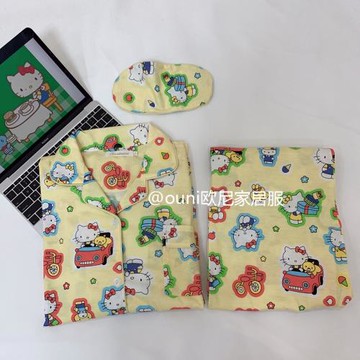 hellokitty卡通涂鴉睡衣女春秋日系長袖KT貓咪日系甜美家居服套裝