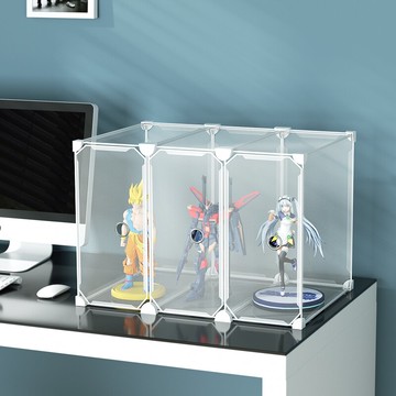 盲盒收納盒單個小號防塵罩軟塑料透明盒子樂高積木玩具手辦展示盒