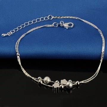 925純銀腳鍊銀飾-時尚簡約耀眼迷人生日情人節禮物女飾品73go20【獨家進口】【米蘭精品】