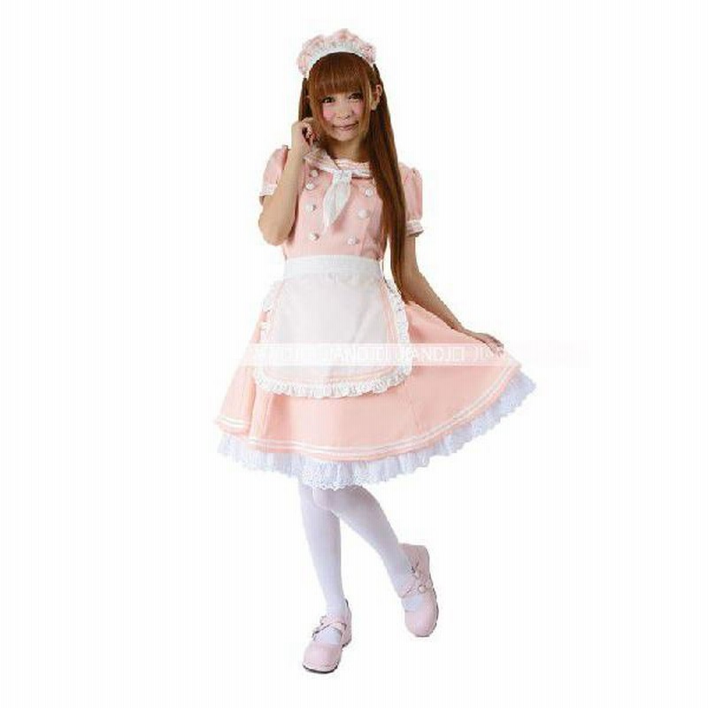 セーラー服メイド衣装コスプレ/エプロン付 スカーフ付メイド服