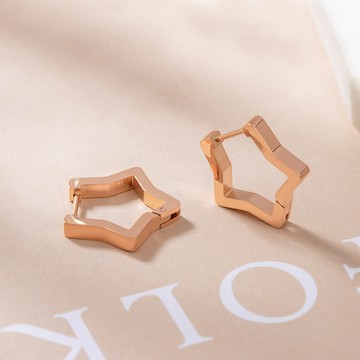 [鈦鋼]MARIGOLD鏤空星星耳環【KMD509】-玫瑰金/銀