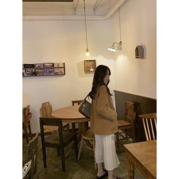 小香風氣質加厚西裝外套女2024春裝新款韓版寬松水貂絨毛毛短外套