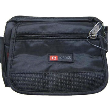 FOR-YOU 腰包小容量隨身腰包防水尼龍布二層拉鏈式主袋口