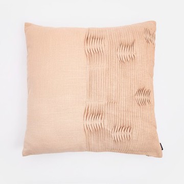 查莉壓線百摺抱枕60x60cm 礦石粉