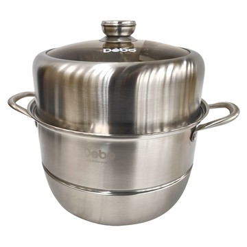 SHCJ 生活采家 DEBO系列不鏽鋼雙耳三層蒸煮複底湯鍋  30cm  1組