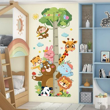 身高貼 卡通身高貼 身高尺  兒童房身高測量牆貼寶寶卡通幼兒園移除兒童貼畫房間裝飾牆紙貼紙