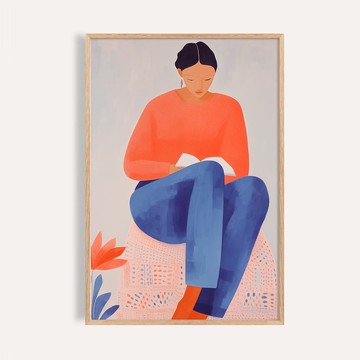 閱讀時光 Reading Moments / 現代生活插畫藝術掛畫