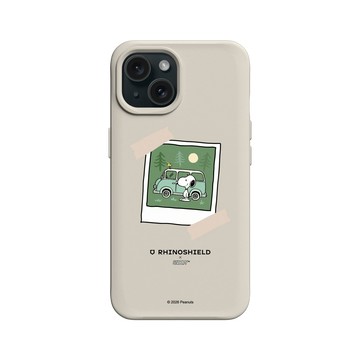 iPhone 15 SolidX 貝殼灰 - 史努比 Snoopy - 拍立得-夏日野營趣