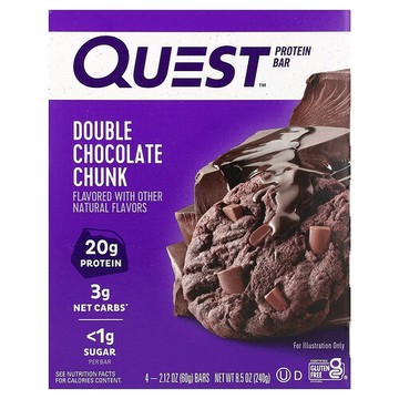 Quest Nutrition, 蛋白棒，雙片巧克力，4 條，每條 2.12 盎司（60 克）