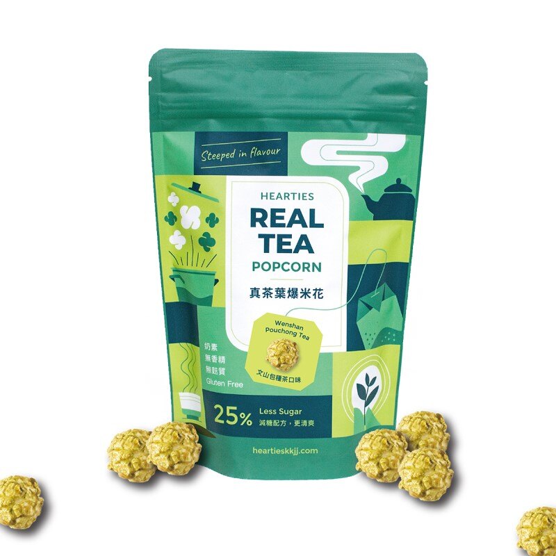 [文山包種茶] 真茶葉爆米花 臺灣頂級茶葉茶粉製作 80公克 無麩質 奶素