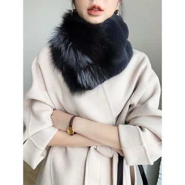 毛領子兔毛皮草毛毛圍巾狐貍毛氣質獺兔毛圍脖女士冬季通用厚實