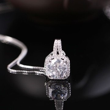 925純銀項鍊 鑲鑽吊墜-日韓簡約時尚愛心母親節情人節生日禮物女飾品2款73gj25【獨家進口】【米蘭精品】