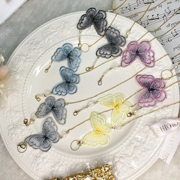 日本蝴蝶蕾絲口罩鍊