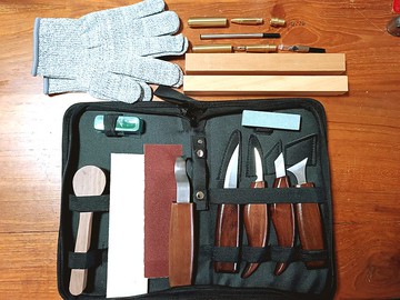 台灣檜木手刻筆雕刻刀套裝組合