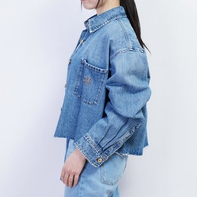 miumiu ミュウミュウ GWB186S232 DENIM JACKET 刺繍 ブルー