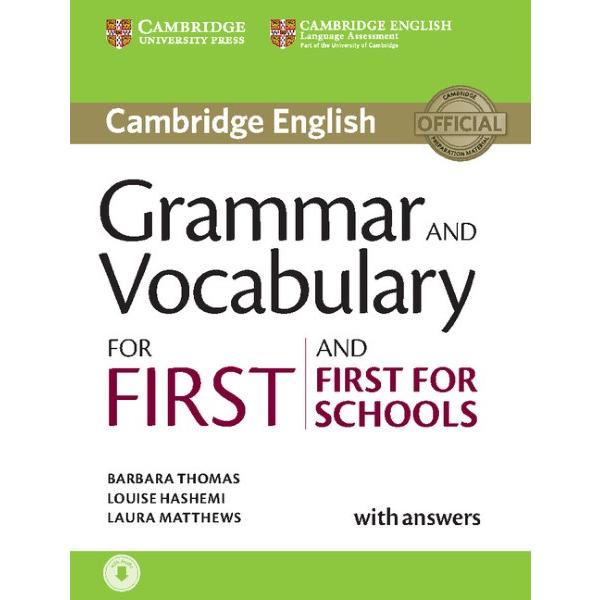 Cambridge Grammar and Vocabulary for First Schools Book with answers Audio