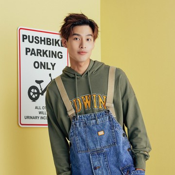 EDWIN｜橘標｜男裝｜貼布大印花厚長袖帽T