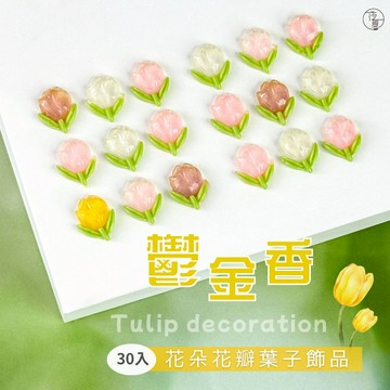 台灣現貨 鬱金香花朵花瓣葉子飾品 30顆裝 美甲大鑽飾品 美甲用品 美甲花朵飾品【J053】莎夏美學