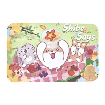 收納王妃 柴語錄自製款珪藻土地墊  60 x 39 x 0.9cm  野餐  1個