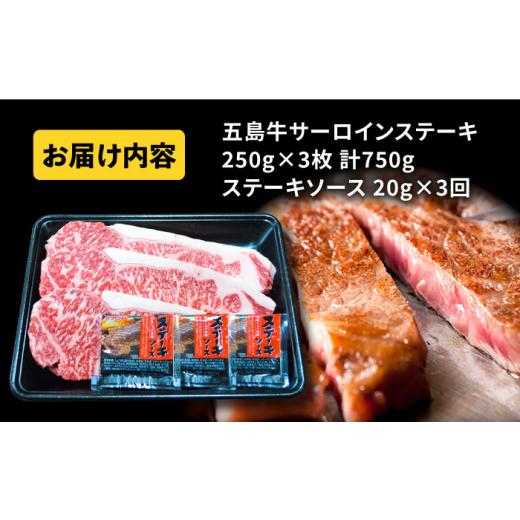 ふるさと納税 長崎県 五島市 やみつき 五島牛 サーロインステーキ 750g（250g×3枚） A4 A5 国産 五島市／肉のマルヒサ [PCV054]