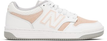 New Balance 白色 & 粉色 480 儿童运动鞋