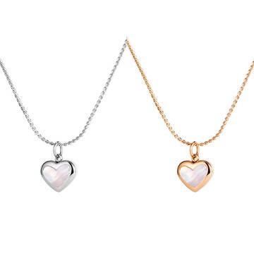 《316小舖》今天特價【F557】(優質鈦鋼項鍊-時尚性感貝殼愛心項鍊/貝殼項鍊/心形項鍊/銀項鍊/金項鍊/項鏈)