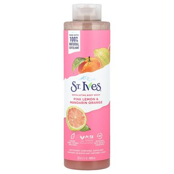 St. Ives, 去角質沐浴露，粉紅檸檬和柑橘，22 液量盎司（650 毫升）