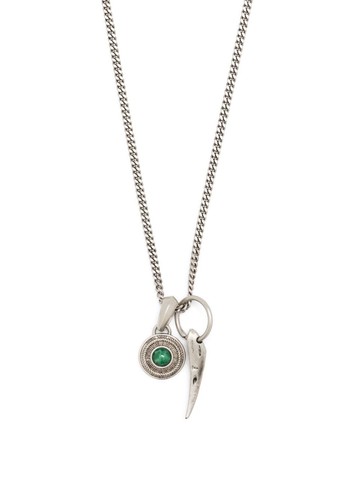 Roberto Cavalli - charm-detail curb-chain necklace - men - Metal - One Size - Silver