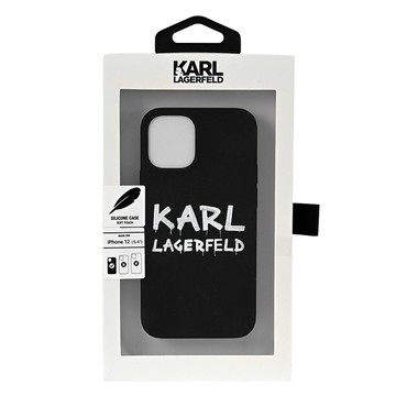 KARL LAGERFELD 塗鴉款 Iphone 12(5.4吋) mini 手機殼.黑