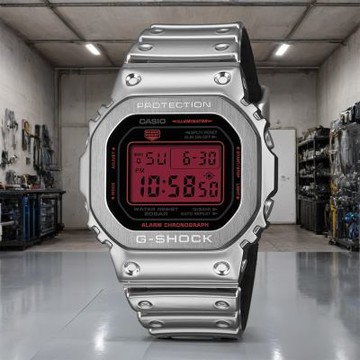 CASIO 卡西歐 G-SHOCK 工業風八角金屬圈雙顯電子錶 學生錶 手錶 夏日煥新提案 送禮推薦 GM-5600YRA-8
