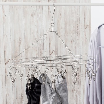 威瑪索 不鏽鋼20夾防風衣架/曬晾吊衣襪夾