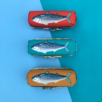 【客製化禮物】鯖魚印章口金盒_客製_手工絹印