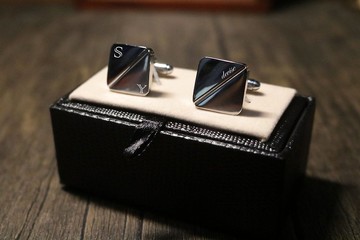 精緻商務袖扣禮盒裝禮物可免費設計刻字